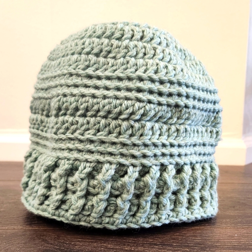 Crocheted Handmade Wool Blend Beanie Hat
